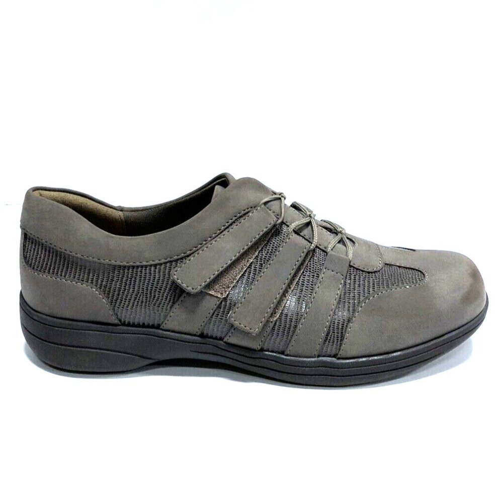 Trotters Women's Joy, Taupe Adjustable Strap Sneakers, Size 8.5 Wide